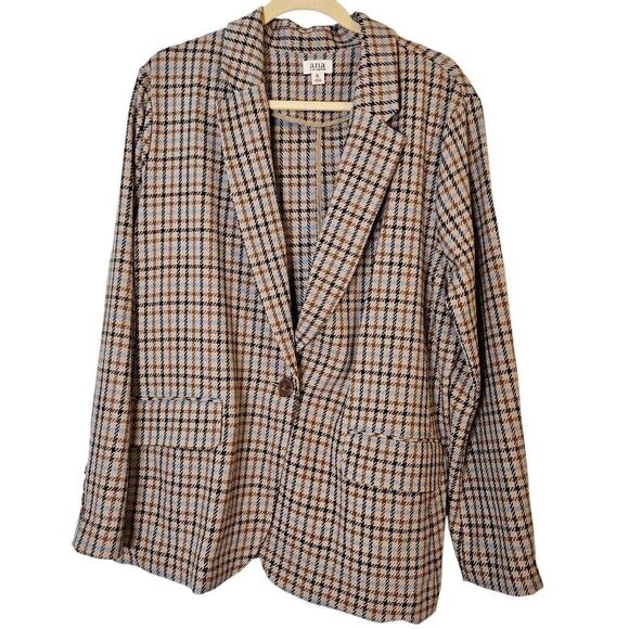 Ana Jackets & Blazers - Ana plaid blazer, brown/black/blue. Size XL